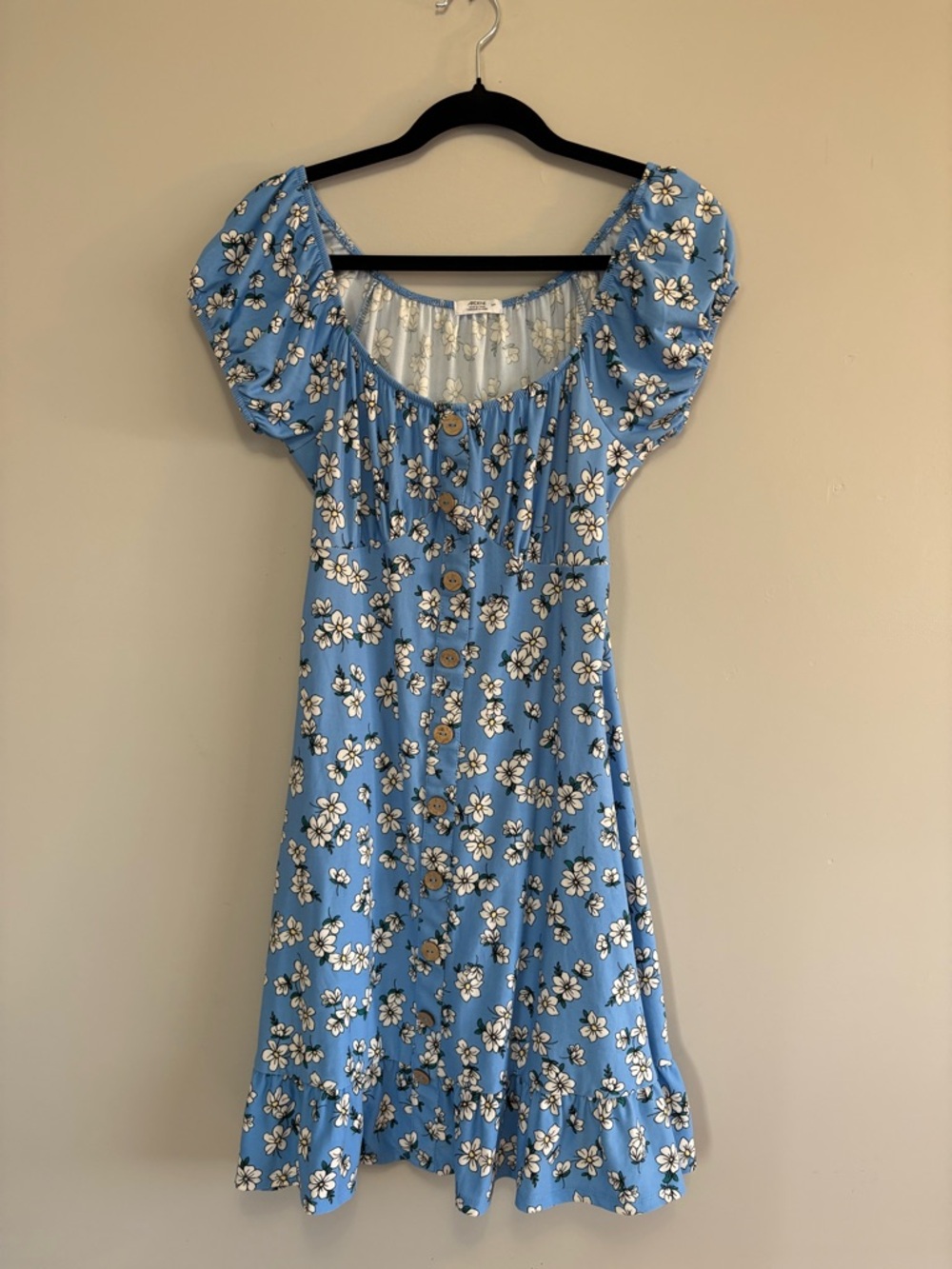 Ardene Light Blue Floral Button-Front Dress Size Small of the Shoulder - Picture 3 of 8